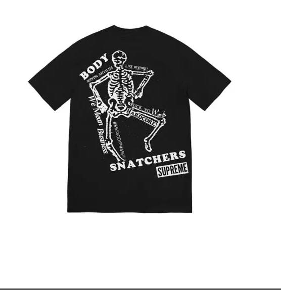 White TEE Black S and SS23 Print BODY Skull SNATCHERS Back L XL M 0910